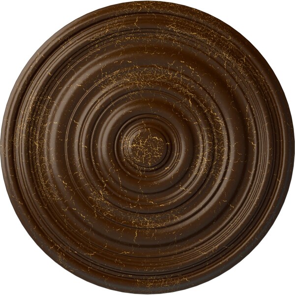 Ekena Millwork Carton Ceiling Medallion (For Canopies up to 2 5/8"), Hnd-Painted Root Beer Crackle, 12 5/8"OD x 1"P CM13CARBC - main
